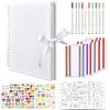 image:imageGOTIDEAL 80 Pages Scrapbook Album with 10 Metallic MarkersCraft Paper Photo Album for Wedding and Anniversary Family DIY Scrapbook Accessories with Scrapbooking Stickers CornersBlackWhite