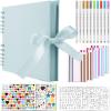 image:imageGOTIDEAL 80 Pages Scrapbook Album with 10 Metallic MarkersCraft Paper Photo Album for Wedding and Anniversary Family DIY Scrapbook Accessories with Scrapbooking Stickers CornersBlackBlue