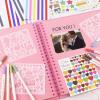 image:imageGOTIDEAL 80 Pages Scrapbook Album with 10 Metallic MarkersCraft Paper Photo Album for Wedding and Anniversary Family DIY Scrapbook Accessories with Scrapbooking Stickers CornersBlackPink