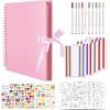 image:imageGOTIDEAL 80 Pages Scrapbook Album with 10 Metallic MarkersCraft Paper Photo Album for Wedding and Anniversary Family DIY Scrapbook Accessories with Scrapbooking Stickers CornersBlackPink