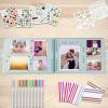 image:imageGOTIDEAL 80 Pages Scrapbook Album with 10 Metallic MarkersCraft Paper Photo Album for Wedding and Anniversary Family DIY Scrapbook Accessories with Scrapbooking Stickers CornersBlackBlue