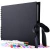 image:imageGotideal 80 Pages Scrapbook Album with 10 Metallic Markers Craft Paper Photo Album for Wedding and Anniversary Family DIY Scrapbook Accessories with Scrapbooking Stickers CornersWhiteBlack