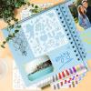 image:imageGotideal 80 Pages Scrapbook Album with 10 Metallic Markers Craft Paper Photo Album for Wedding and Anniversary Family DIY Scrapbook Accessories with Scrapbooking Stickers CornersWhiteBlue