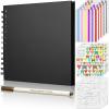 image:imageGOTIDEAL 80 Pages Scrapbook Album with 10 Metallic MarkersCraft Paper Photo Album for Wedding and Anniversary Family DIY Scrapbook Accessories with Scrapbooking Stickers CornersBlackBlack