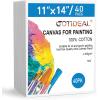 image:imageGOTIDEAL Bulk Canvas Boards for Painting 8x10 inch Value Pack of 40 Gesso Primed Canvases for Painting  100 Cotton Art Supplies Canvas for Acrylic Paint Pouring Oil Paint11x14 inch