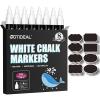image:imageGOTIDEAL Liquid Chalk Markers Fine Tip 8 Colors Washable Window Chalkboard Glass Pens Paint and Drawing for Car Blackboard amp BistroNonToxicWet Erase  Reversible Tip6mmWhite