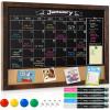 image:imageGotideal Chalkboard Calendar 24 x 18 Chalk Board Calendar for Wall Magnetic Chalkboard FramedWall MountedBlackboard for OfficeKitchenSchoolHome