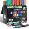image:imageGOTIDEAL Liquid Chalk Markers ErasableWindow Chalk Markers for blackboard WashableNontoxic Chalk Pens for CalendarChalkboardGlassCars with Reversible Tips48 Colors6mm
