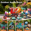 image:imageGOTIDEAL Acrylic Paint Set 18 Colors Outdoor Acrylic Paint 100m34 oz  with 10 Brushes NonToxic Waterproof Art Paints for Canvas Wood Rocks Craft Supplies for Artists amp Beginners