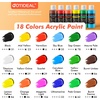 image:imageGOTIDEAL Acrylic Paint Set 18 Colors Outdoor Acrylic Paint 100m34 oz  with 10 Brushes NonToxic Waterproof Art Paints for Canvas Wood Rocks Craft Supplies for Artists amp Beginners