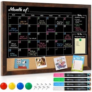 image:imageGOTIDEAL Chalkboard Calendar 24x 18 Magnetic Chalk Calendar for Wall  Magnetic Framed Chalk Calendar Cork Combo BoardWall Mounted Blackboard Calendar for Office Kitchen School amp Home24 x 18