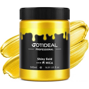 image:imageGOTIDEAL Metallic Gold Acrylic Paint Gold Leaf Large Paint 500ml169ozShiny Metallic Gold